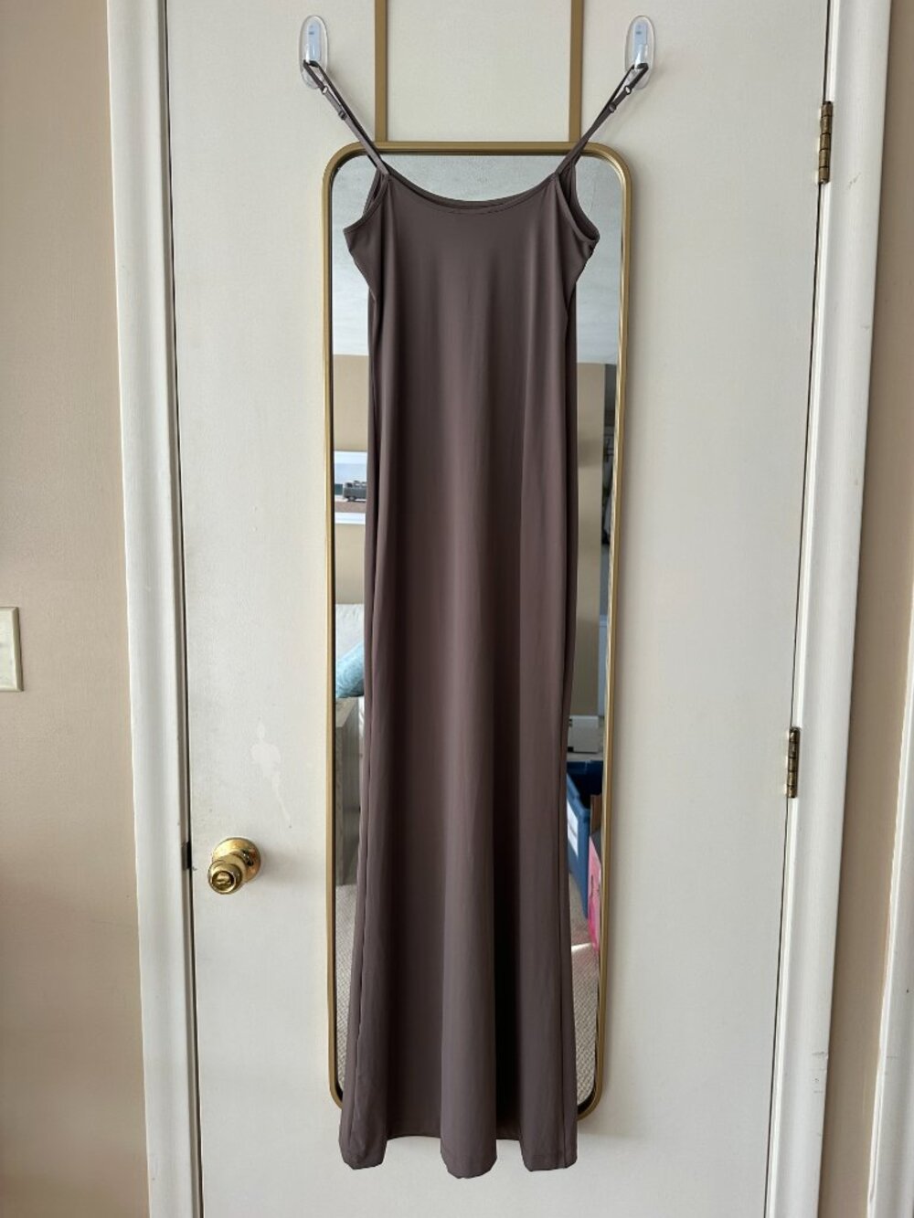 ZARA Long Polyamide Dress - Taupe/Brown - Medium - NWT - Picture 2 of 5